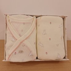 [25S/S출산선물)YE)캐럿루루뱀부배내가운& 속싸보세트(35170-001-03*35170-005-08)
