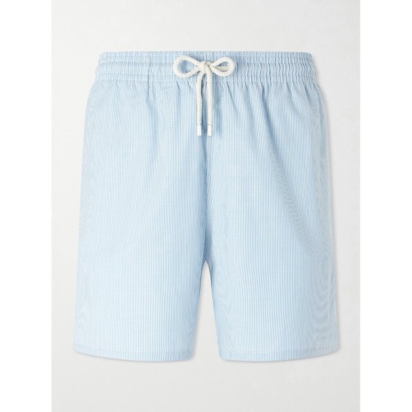 빌보콰 무피아 스트레이트 레그 미드 렝스 스트라이프 울 블렌드 스윔 쇼츠 46376663163072982