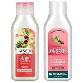 Jason Natural 호호바 캐스터 오일 샴푸 컨디셔너 세트 (473ml x 2)