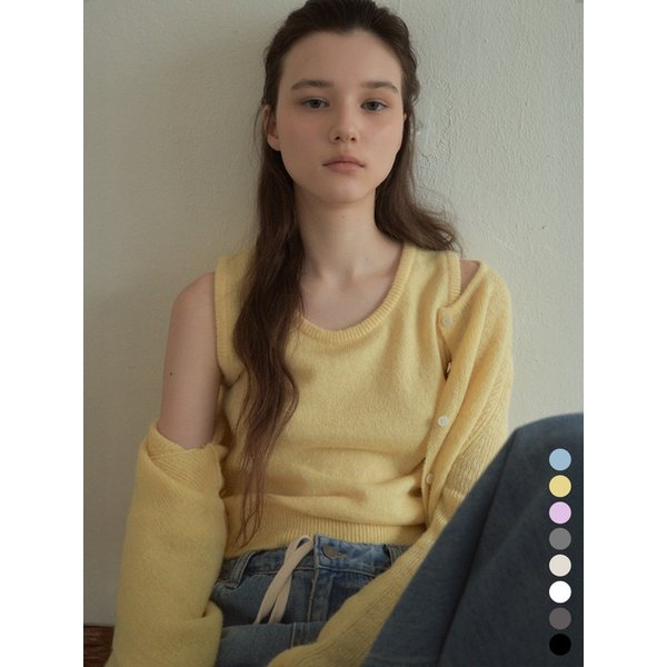 [SET]Essential Wool Round Knit Cardigan Set Up(8color)