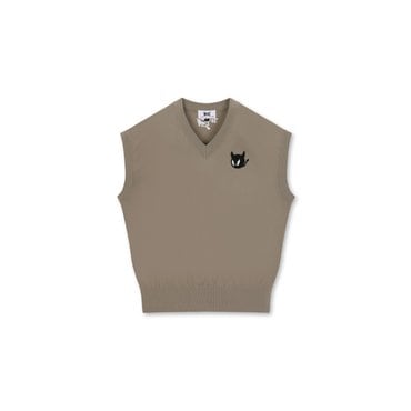 왁 Women WTO WAACKY V-neck Knit Vest(WWWAX24231LBR)