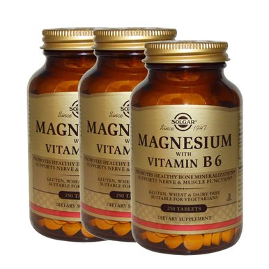 [해외직구] 솔가 마그네슘 위드 비타민B6 250정 x3