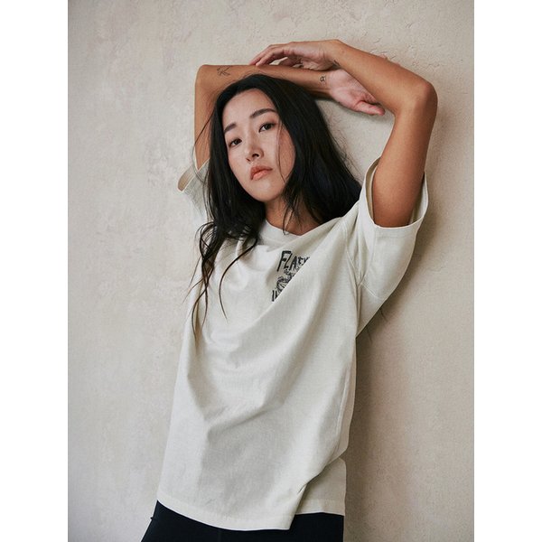 Skuv Dyed Print T-Shirts Beige