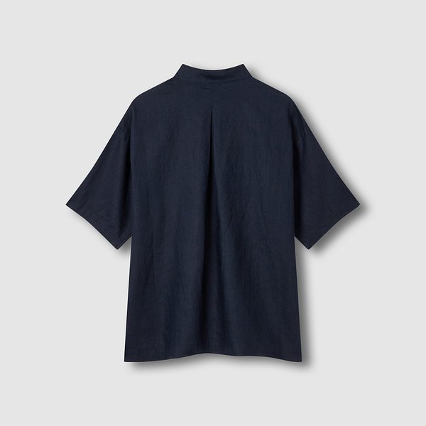 여 리넨 스탠카라 5부 셔츠 J116203527056