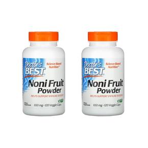 [해외직구] 닥터스베스트 노니 프룻 파우더 650mg 120베지캡슐 2팩 Doctor`s Best Noni Fruit Powder 650mg