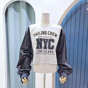 [AK원주점] [리펜스튜디오] 봉제 크로스 크롭 맨투맨 SF05TS111