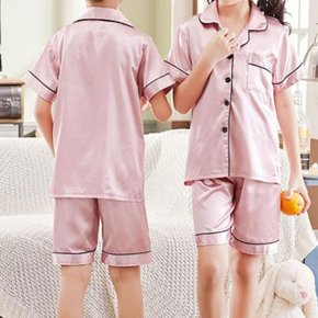 고품질 반팔 카라 어린이 잠옷 파자마 여름 홈웨어 반바지 어린이수면잠옷 (WA08BAC)