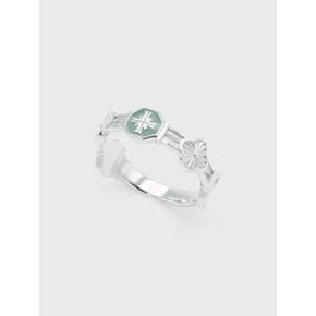 Cross angle flower miss ring