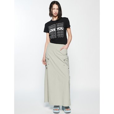 해바이해킴 MAXI POCKET SKIRT_BEIGE