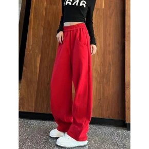 여성 긴바지/레드팬츠 핀턱 와이드팬츠