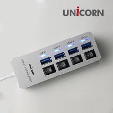 RH-310AC 4포트USB허브 USB3.1+USB2.0 포트별개별스위치/상태LED