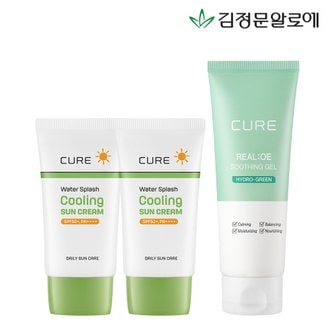 김정문알로에 큐어 쿨링선크림 40ml 2개+수딩젤150ml 1개