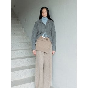 Collar Zipped Cardigan (Gray)_D5WAW24003GYX