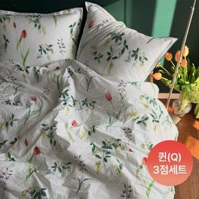 [다니홈 PICK]라튤립 80수 고밀도 면 침구세트 Q(이불+베개커버+패드)
