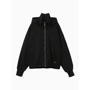 Waffle Mink Daily Hooded Zip Up_Black