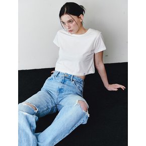 AS BASIC ROUND CROP T [WHITE]