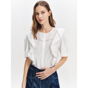 Ruffle Lace Blouse OFF WHITE