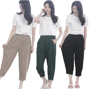 여성 밑단 핀턱 주름바지 이지웨어 잠옷 파자마 여름 홈웨어_P424033291
