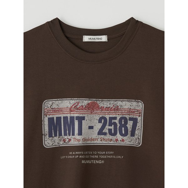 [2차 리오더] Vintage number t-shirt _ Brown