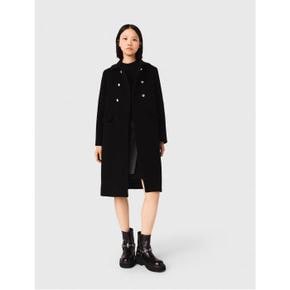 울 블렌드 롱 코트 Schwarz MFPOU01441