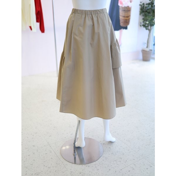 [여주점] 여성 셔링 디테일 백 밴딩 A라인 스커트 YW6SS273