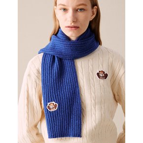 FACE LESSER PANDA PATCH KNIT MUFFLER COBALT BLUE