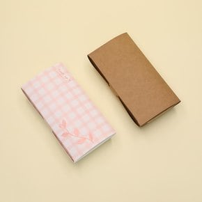 이지포장 두줄 김밥 도시락 600개 종이 포장 트레이 상자 핑크 크라프트무지