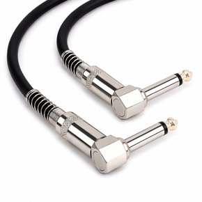 6.35mm TS 모노 양쪽 ㄱ자 기타 앰프 오디오 케이블 2m