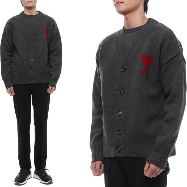 [부산점] 25FW 남성 하트 로고 울 가디건 (UKC367 018 084 M 25F)