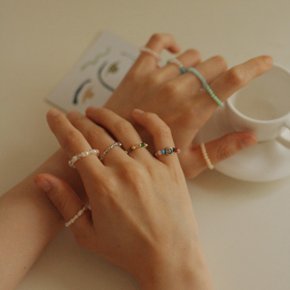 데일리 컬러 브라이트 비즈 반지