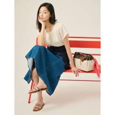 비스코스 셔링 블라우스  아이보리 (BF5465C540)