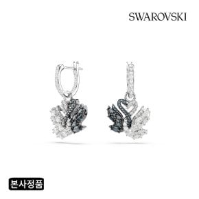 [본사정품/쇼핑백증정] Swan 블랙 로듐 드롭 귀걸이 5705728