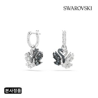 스와로브스키 [사은품 증정][본사정품/쇼핑백증정] Swan 블랙 로듐 드롭 귀걸이 5705728