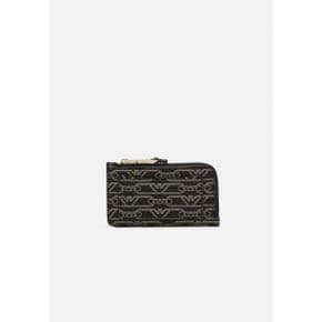 5070213 Emporio Armani CARD HOLDER MONOGRAM - Wallet nero/ecru 105809151