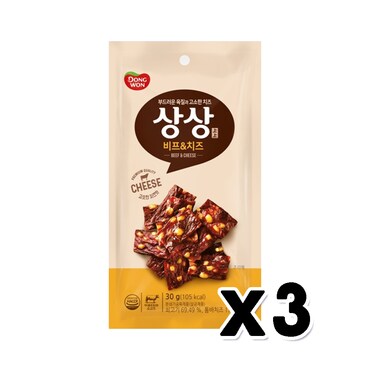  동원 상상육포 비프앤치즈 안주간식 30g x 3개