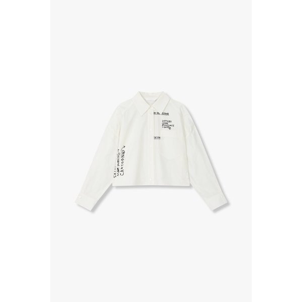 [2차 리오더, BASQUIAT] 레터링 크롭트 셔츠 71152603C1306