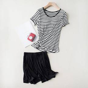 / NT2692 여성 단가라 브라캡 반팔 반바지 세트