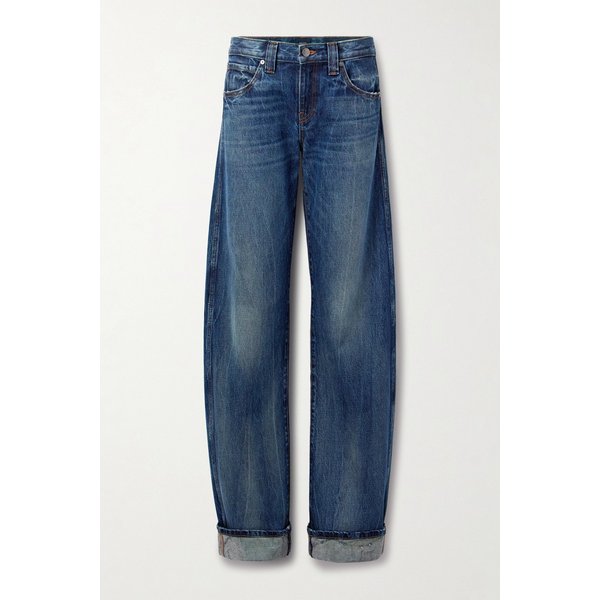 케이트 카로 미드라이즈 배럴 레그 진 다크 데님 46376663162958318