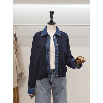 ZOOC [파주점] 쥬크 주크 데님배색 울혼방 니트 가디건 V261KSL901