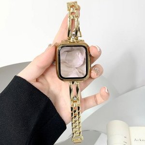 아미크 애플워치3 세대 42mm 38mm 슬림 메탈 스트랩 체인 큐빅 보석 밴드 시계줄