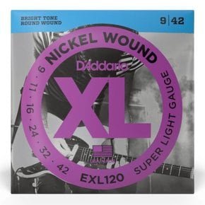 다다리오 일렉기타줄 EXL120 슈퍼 라이트 Super Light 009-042 일렉기타 스트링 니켈 라운드 와운드