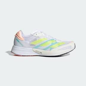 4483323 Adidas Adizero Adios 6 GY0910 Women White Pulse Lime Running Shoes Size PB555