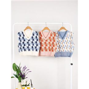 아포V 브이넥 니트 조끼_P375542361