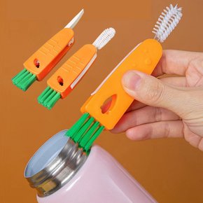 당근 텀블러 세척솔 물병 젖병 브러쉬 틈새 솔 3in1 ODM-BRUSH03