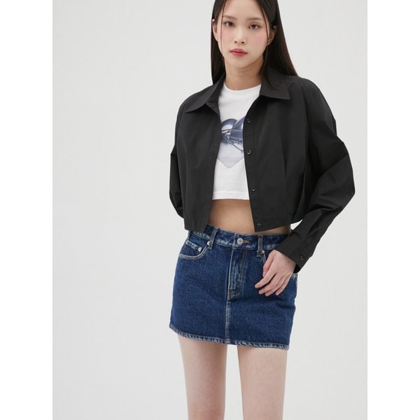 밑단턱 크랍 셔츠 블라우스 AQ1WBM69