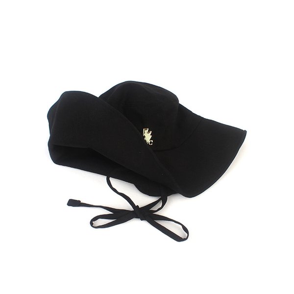 Summer String Black Bucket Hat 버킷햇