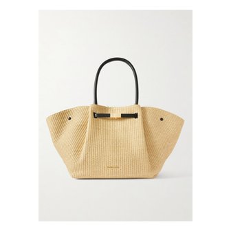 DEMELLIER 드멜리어 뉴욕 가죽 트리밍 라피아 토트 베이지 1647597357778885