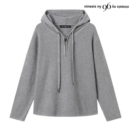 나인식스뉴욕 골지 반집업 후드 오버핏 긴팔 니트 (NP3KT020L0)