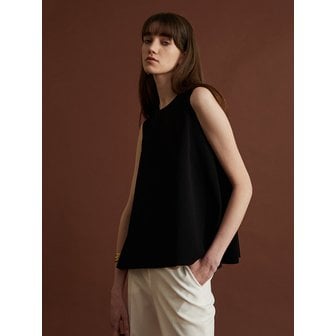 마레디마리 Flare Sleeveless Knit Top - Black