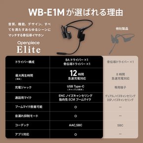 아비엇 WB-E1M BA 볼-컨버터범브 마이크, 러너, 이어, 이어, 이어가 장착된 헤드셋